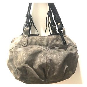 Lucky suede grey sparkle hobo